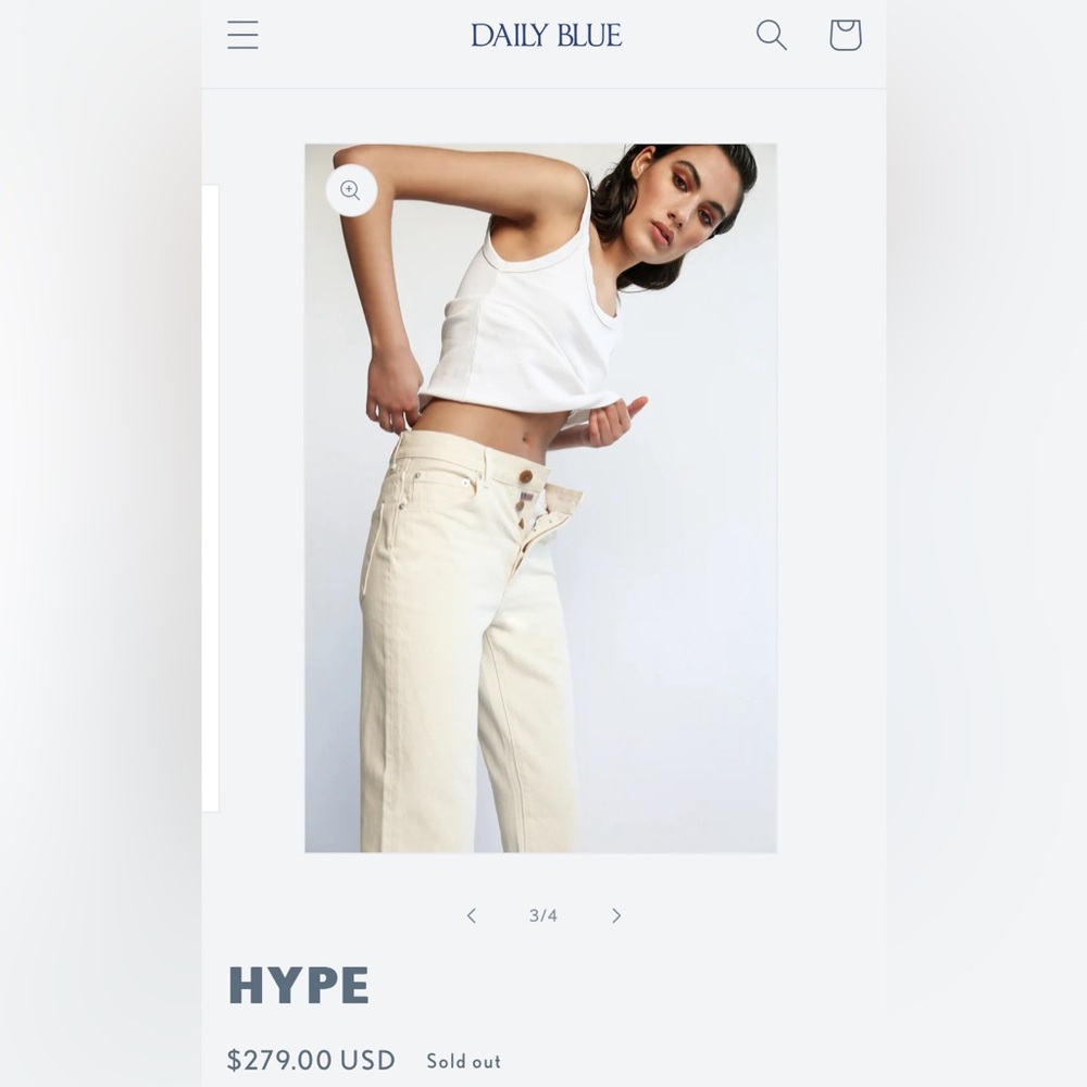 Daily blue brand jeans, bone color